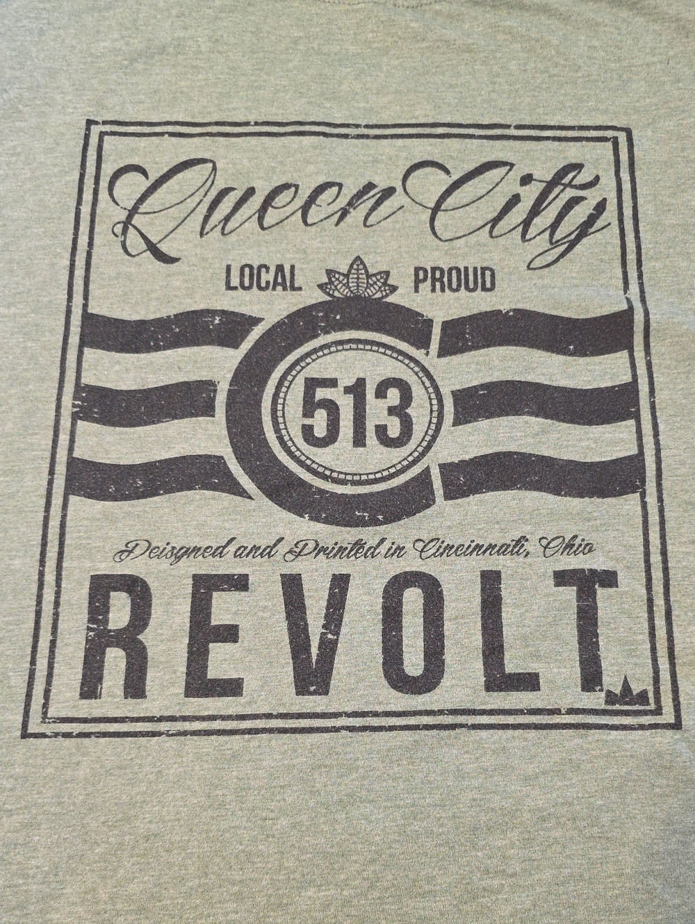 Cincinnati Graphic Tee with Black Queen City Revolt-
